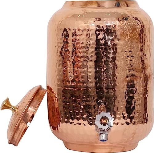 Aakrati Copper Vintage 4 Litre Gravity Water Dispenser with 2 Glasses and 1 Bottle image 4