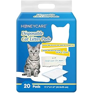 HONEY CARE All-Absorb 20 Count Cat Litter Pads, 17.1 by 11.8-Inch
