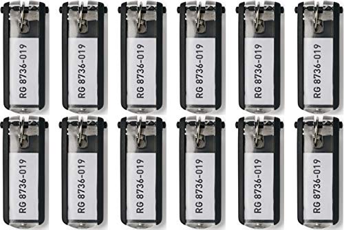 Durable SCHL?sselanh?nger mit Ring (12 St?ck Schwarz)