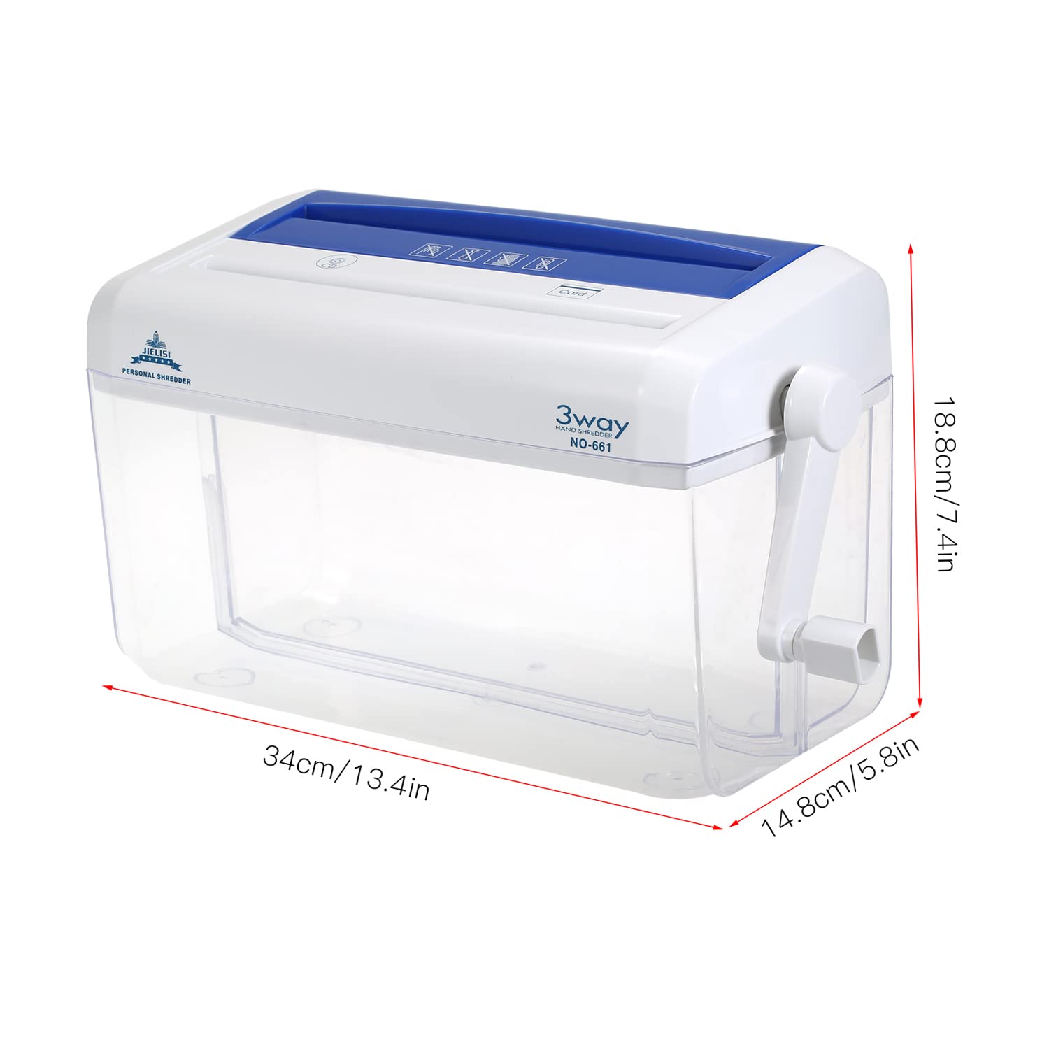 Mini destructeur de papier manuel A4 3 en 1 pour usage scolaire, bureau à domicile, outil portable pour couper les documents, cartes, CD sans bruit d'alimentation