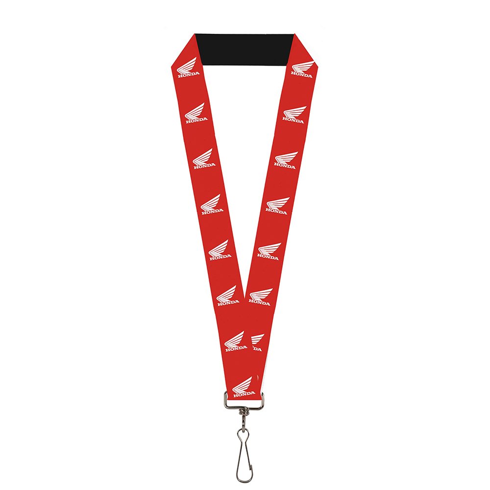 Buckle-Down Unisex Multicolor Honda Automobile Company Motorcycle Wings Logo Red Lanyard