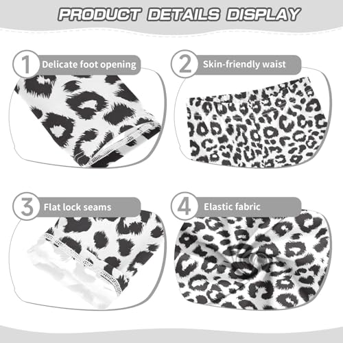ALAZA Girls' Leggings Children's Yoga Pants Skinny Printed Dance Black White Cheetah Leopard Comfortable 4T2