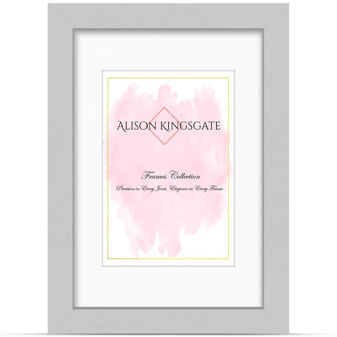 Alison Kingsgate A3 SILVER Picture Frame with Mount for A4 Photos