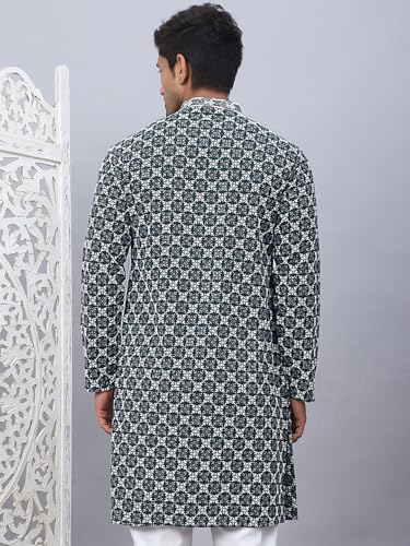 Image of Jompers Rayon Embroidered & Sequins Regular Fit Kurtas for Men.