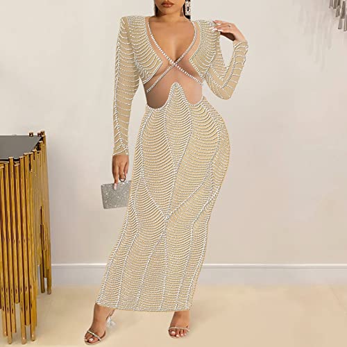 Robe longue femmes mode transparent chic pour soirée chic