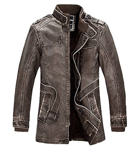 Diseño de paisaje otoñal de invierno y plus lavar de terciopelo para hombre fashion sintética para abrigos con una chaqueta de cuero Funda de...