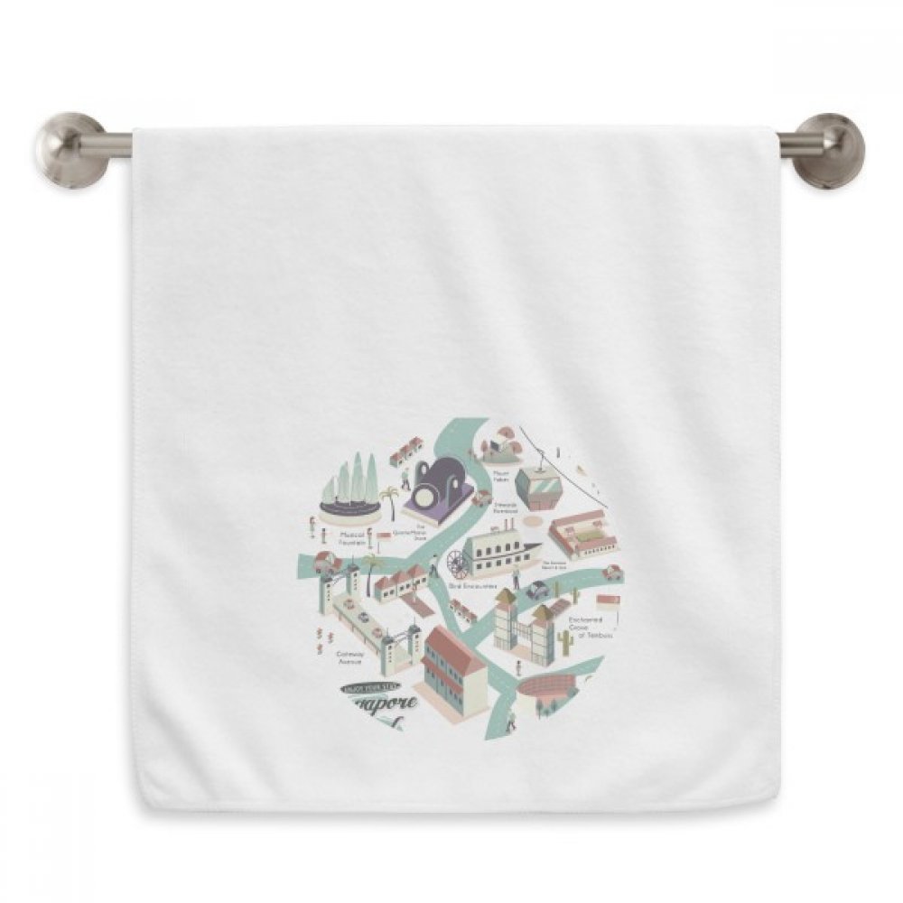 Serviette Singapour Voyage cadeau souvenir original motif touristique