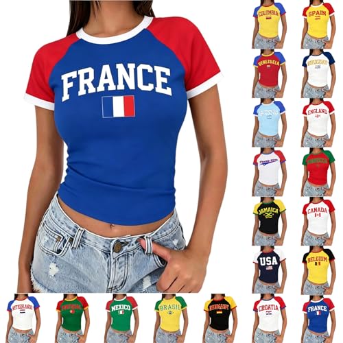 Maillot Shorty Coupe du Monde T-Shirt Fan Football Tee Shirt De Foot Coupe du Monde 2026 Tops D'éTé Cadeaux ModéLe Equipe DéRivéS Vetement Maillot Bresil...