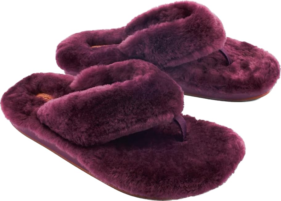 Image of Wolvesden Women's Flip-Flops & Slippers Indoor Soft Thong Fur Flip-Flop And Slippers For Women