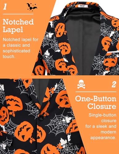 COOFANDY Men's Halloween Blazer Jacket One Button Christmas Sport Coat Halloween Party Holiday Jacket4