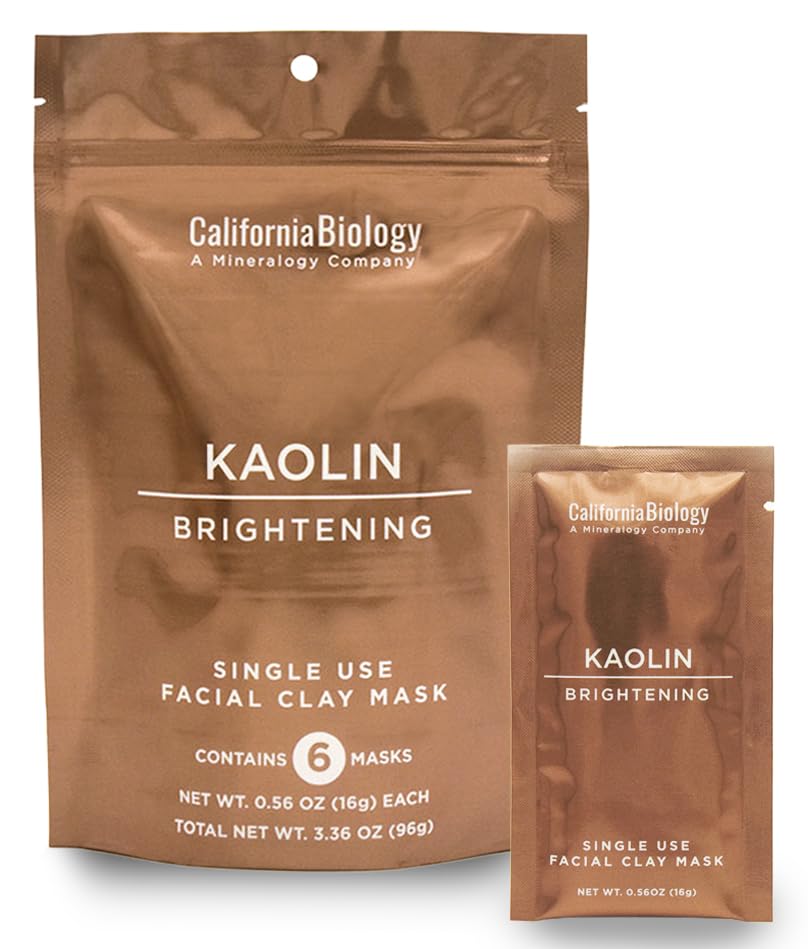 California Biology Kaolin Clay for Face & Body | Indian Healing Clay Powder for Sensitive Skin | Facial Mask & Clay Body Scrub | Natural Skin Care Mask | 6 Count