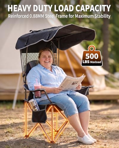 HOPERAN Camping Chair with Canopy