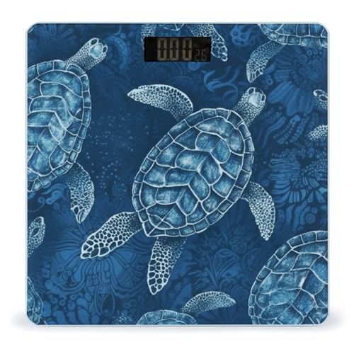 Báscula digital Sea Turtle-Blue para baño peso corporal miniatura 1
