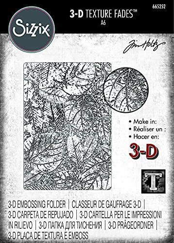 Sizzix 665252 3D-textuur vervaagt reliëfmap gebladerte door Tim Holtz,Een maat,Multi kleuren - Afbeelding 3