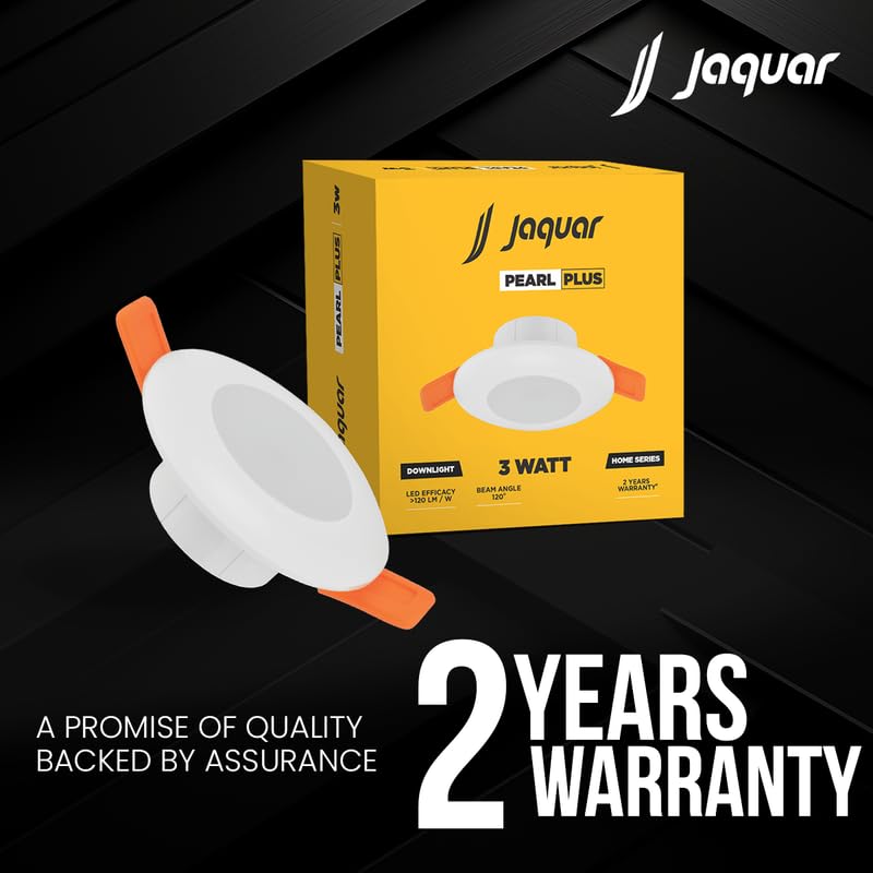 Image of Jaquar 3W Pearl Plus Round Downlight | Junction Box LED Downlight | Mood Light for False Ceiling | 55 Cut Out | Neutral White 80x45(DXH)(Pack 4)