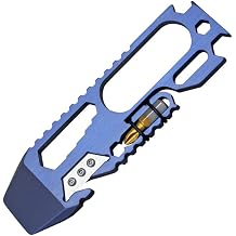 Titanium Pry Stick Multi-function Pliver with Bottle Opener Driver Wrench Outdoor 11 in 1 Compact Design EDC Tool/Blue