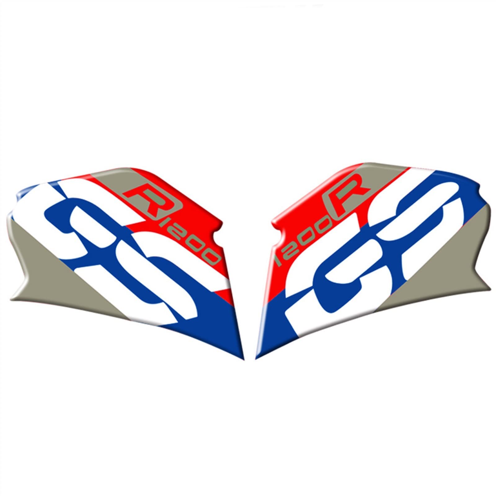 Autocollant Moto BMW Autocollants Résine 3D BMW R1200-1250 GS ADV 2014-2018 - Lot 2 Stickers Relief Rouge Protection Réservoir R1200GS R1250GS ADV