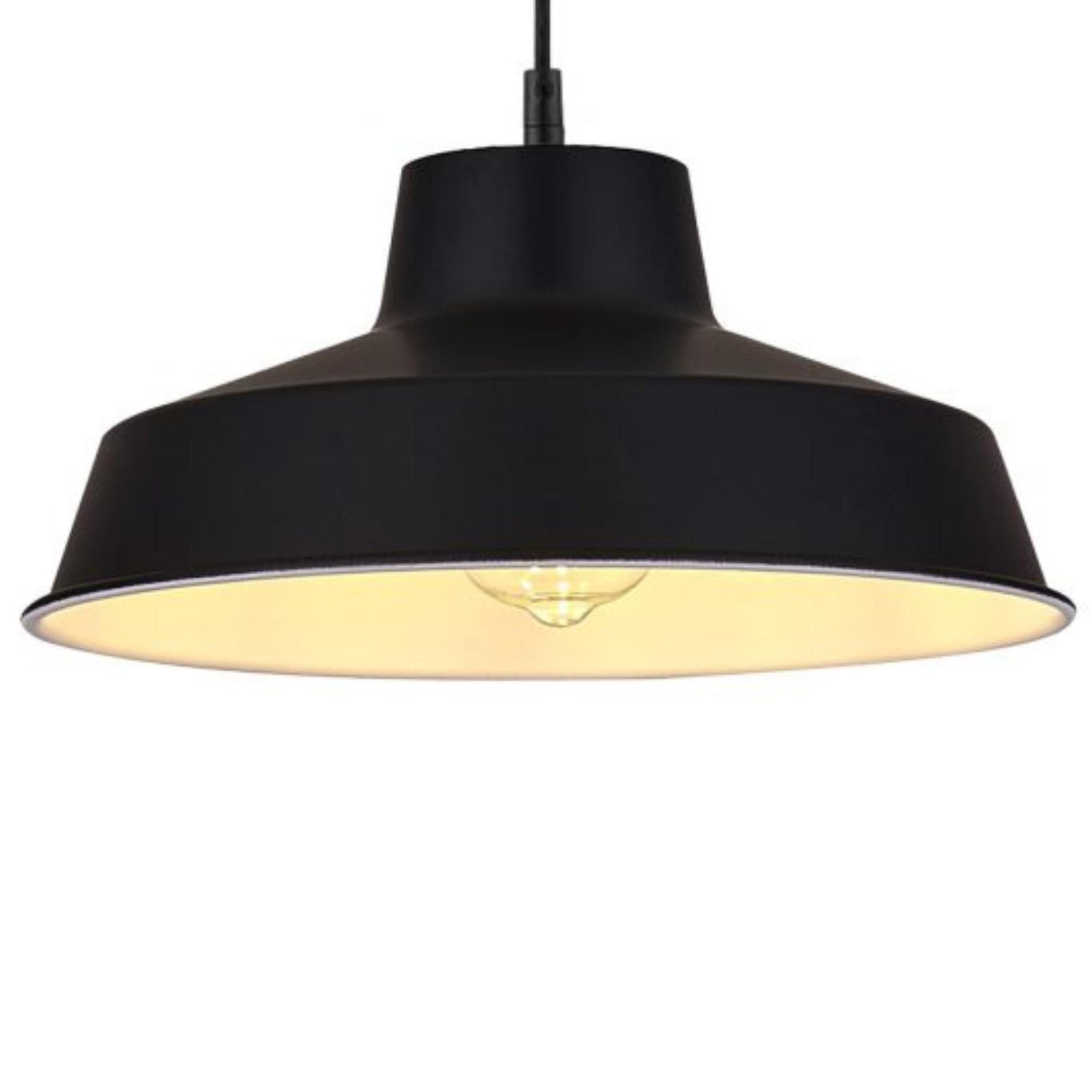 Loxton Lighting Classic Metal Pluto Lampshade Pendant Shade 30cm (12inch) Diameter (Matt Black)