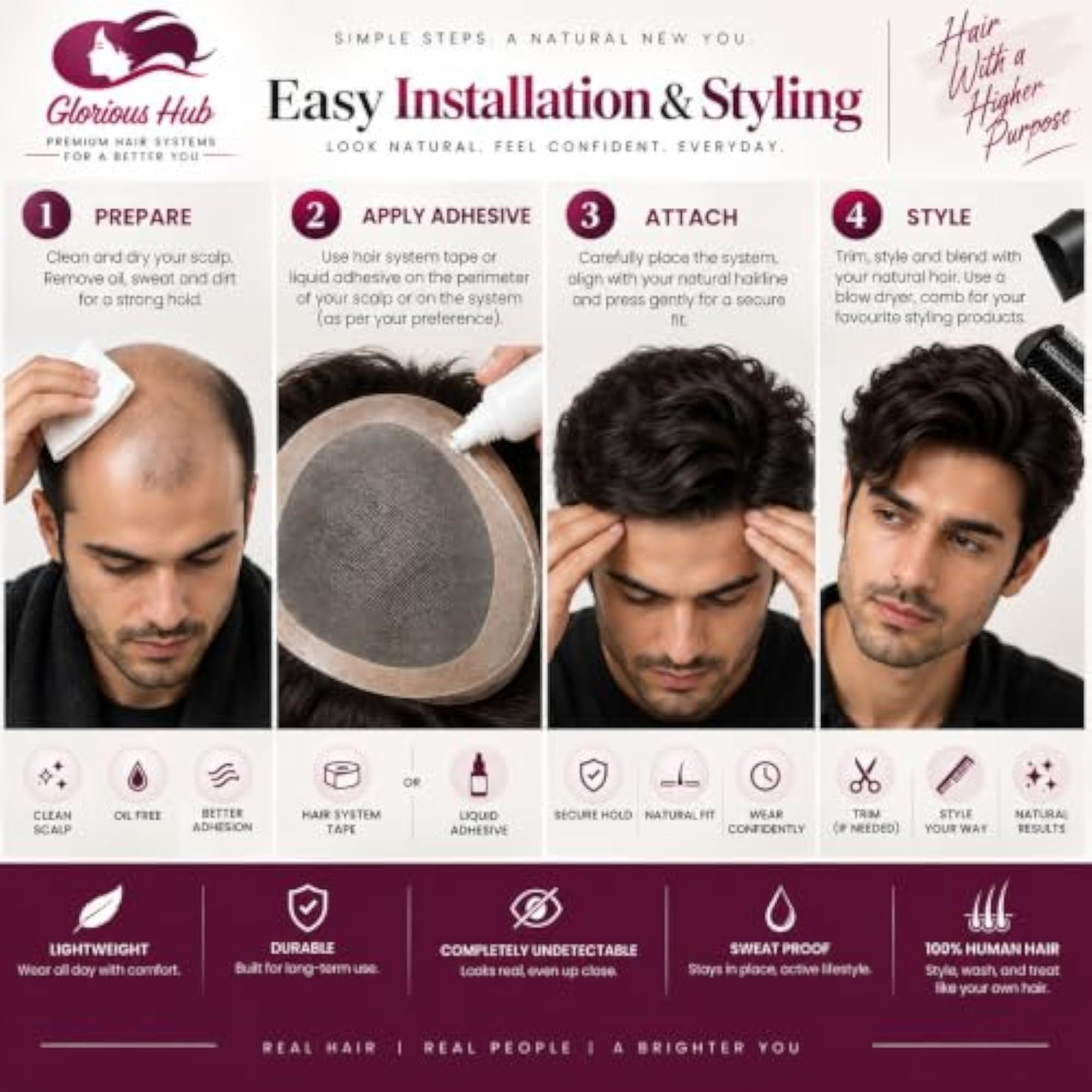 11x8 Fine R Mono Premium Men's Hair Patch