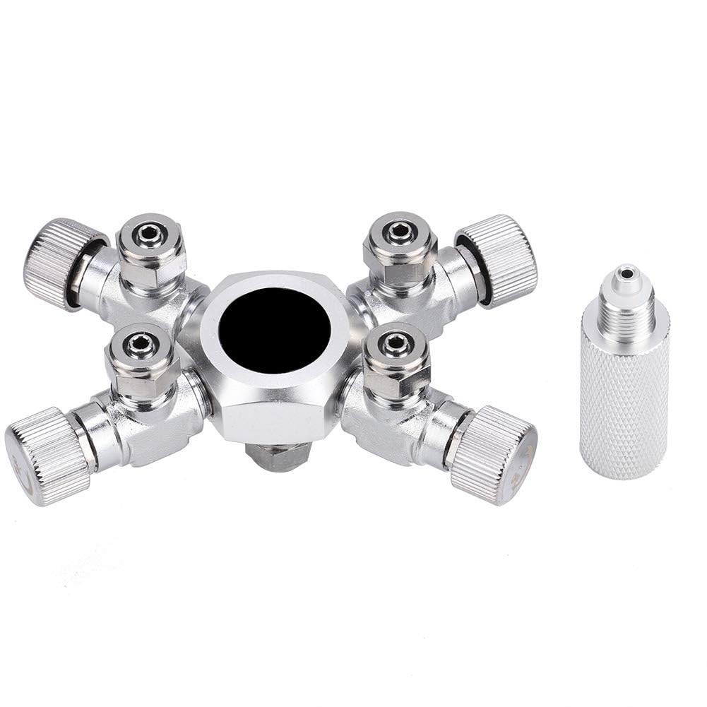 Aquarium CO2 Splitter Regler Ventil für Pflanzenaquarium - Mehrweg CO2 Verteiler mit 4 Wege Zubehör für Luftpumpen
