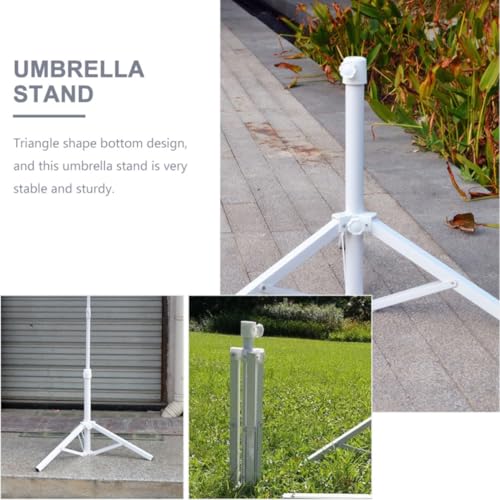 Base de sombrilla de jardín triangular en hierro resistente con tornillo de fijación ajustable 8