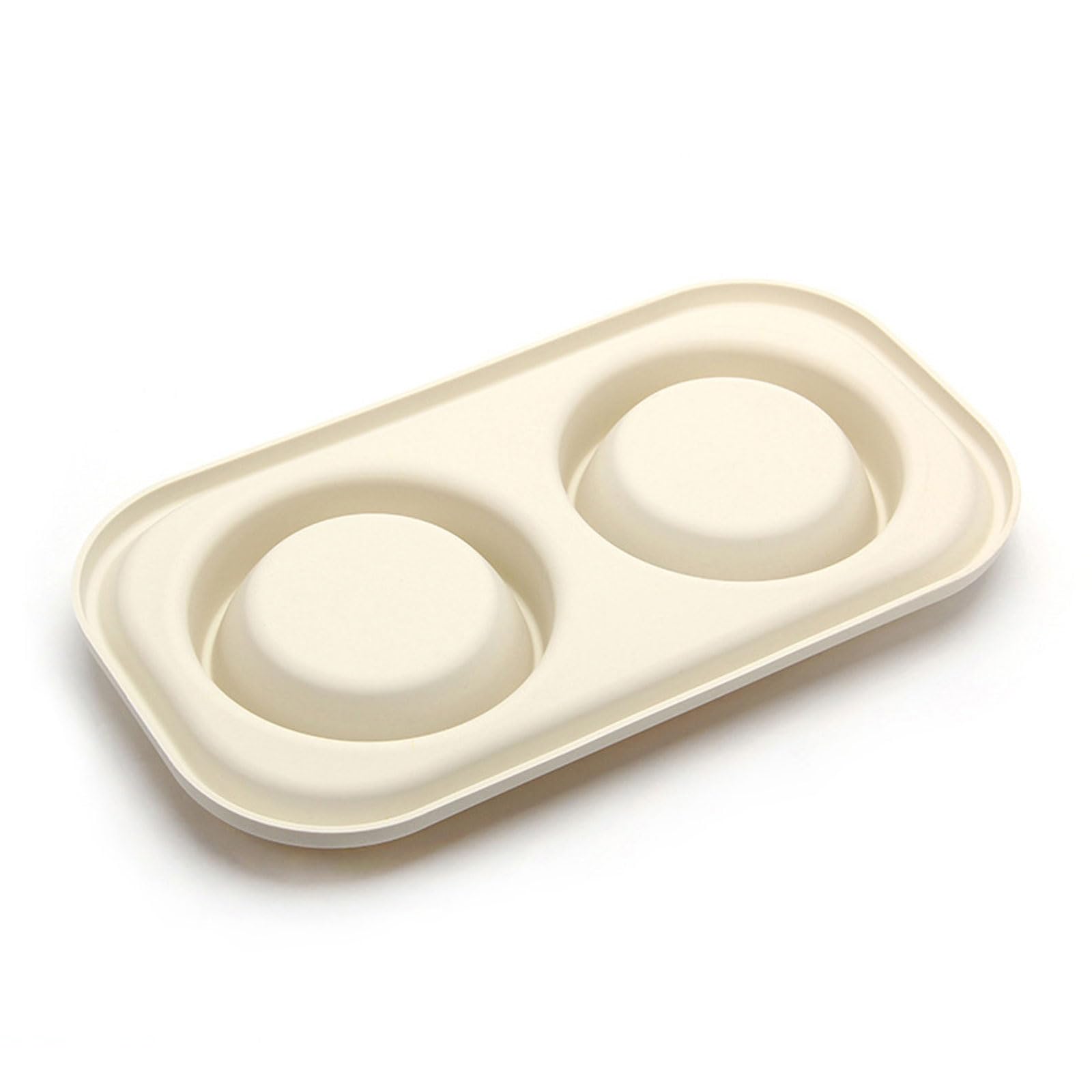 Cuencos for Perros y Gatos de alimentación Lenta, Acero Inoxidable, antiasfixia, Doble comedero Bebedero for pequeños(Beige)