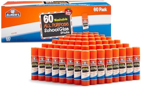 Elmer’s All Purpose School Glue Sticks, Acid-Free and Washable, 7 Grams, 60 Count – Craft Projects, Poster, Vision Board, Classroom Supplies, #1 Teacher Brand Elmer’s All Purpose School Glue Sticks, Acid-Free and Washable, 7 Grams, 60 Count – Craft Projects, Poster, Vision Board, Classroom Supplies, #1 Teacher Brand