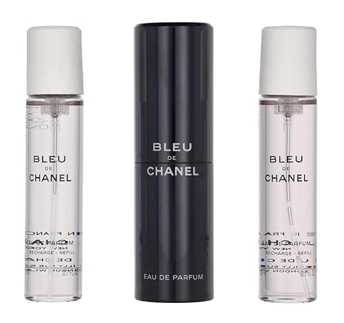 Miniatura 2 de CHANEL Bleu De Eau De Parfum - Espray de viaje para hombre, 3 x 0.7 onzas, 2.1 onzas líquidas, juego de 3 piezas (aerosol para bolsa)