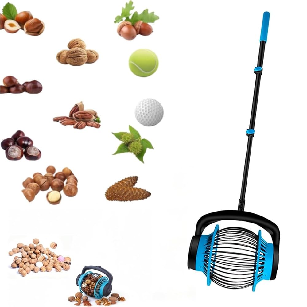 Recolector manual de frutos secos, bellota, castañas y frutas duras para jardín, parque y exteriores, cosecha rápida de nueces y castañas de nogal