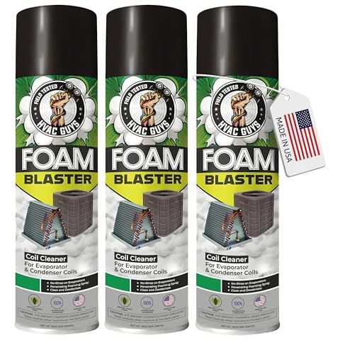 Leak Saver HVAC GUYS Foam Blaster Air Conditioner Cleaner 3-Pack - AC Coil Cleaner Foaming No Rinse Formula - Coil Cleaner for AC Unit Condenser and Evaporator Coil Cleaner - Neutral Citrus Scent Cover