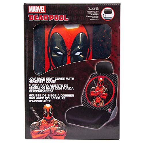 Plasticolor 008669R01 Marvel Deadpool Repeater Low Back Universal Fit Car Truck Suv Seat Cover #TOP1
