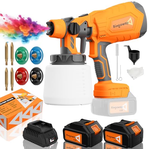 Cordless HVLP Paint Sprayer with 2 Batteries