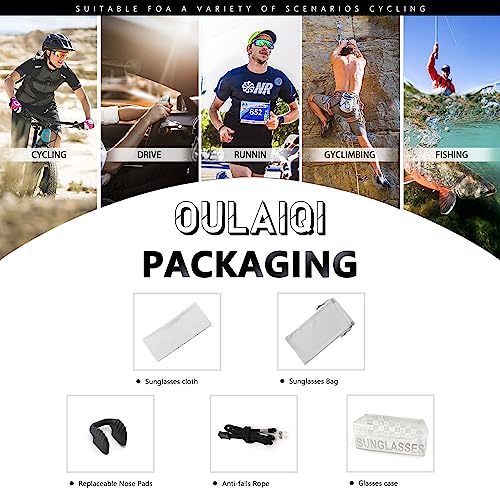 OULAIQI Cycling Sunglasses for Cycling Men Women Baseball Glasses 1 Lens - Image 7