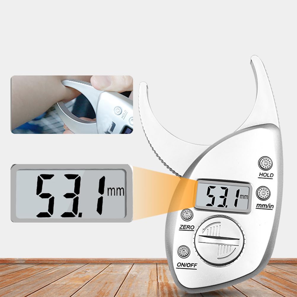 Healifty Calibrador De Grasa Corporal Portátil Con Pantalla Lcd Precisa Herramienta De Medición De Pliegues De Piel Para Salud Y Fitness 4.5 Pulgadas