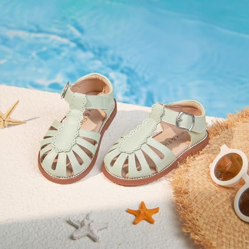 Image of Felix & Flora Toddler Girls Sandals Soft Rubber Princess Flat Shoes Flower Girl Shoes