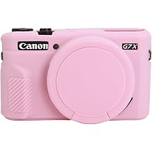 G7X Mark II Soft Silicone Protective Case Ultra Thin Lightweight Cover for Canon PowerShot G7X Mark II Camera with Detachable Lens Cap Pink