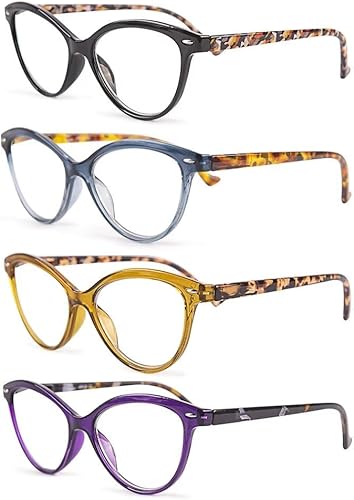 Miniatura 2 de Paquete de 4 lentes de lectura + 3.50 con bloqueo de luz azul, lectores de computadora para mujeres y hombres con filtro antideslumbrante, anteojos