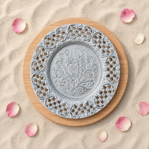 Image of Oblivion Rakhi Set for Brother - Designer Meenakari Rakhi for Brother with Silver Colour Pooja Thali, Pooja Coin, Roli Chawal & Card | Gift Hamper for Raksha Bandhan