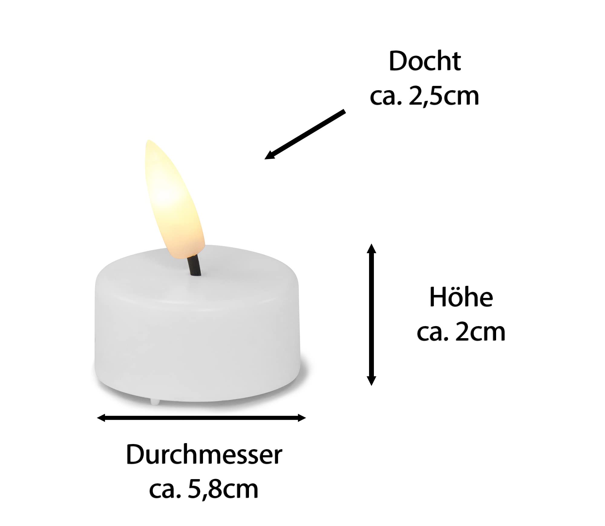 Novaliv 24 x podgrzewacze z timerem – ciepła biel LED świeczki typu tealight z płomieniem migoczące 3D – średnica 6 cm na baterie CR2032 – małe świeczki LED z funkcją timera – zestaw ekonomiczny