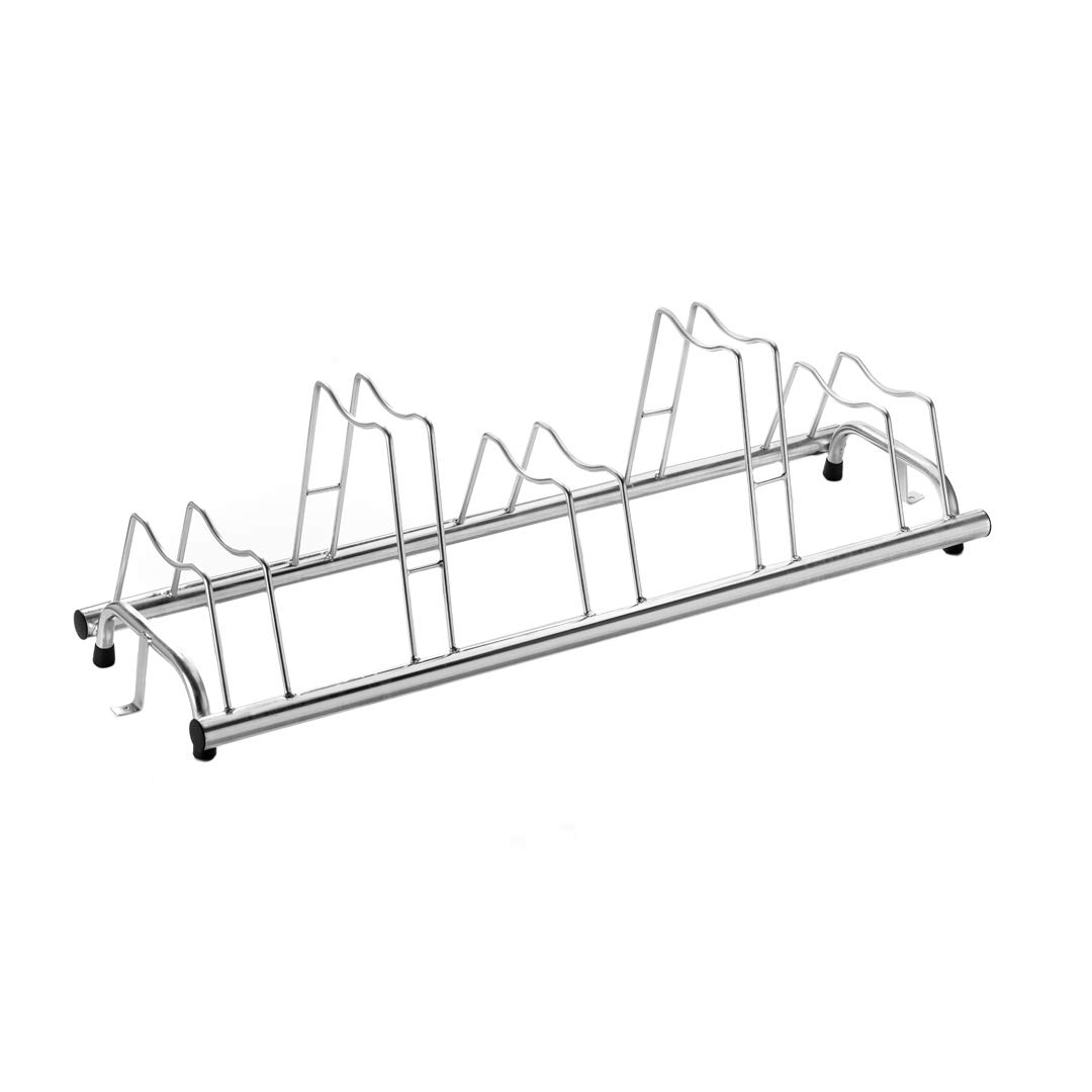 Andrys Rastrelliera Biciclette con Staffa di Fissaggio - Porta Bici da Terra con Posteggio Alto e Basso per Bici con Freni a Disco e Ruote fino a 8cm - Acciaio Zincato a Freddo (Argento)
