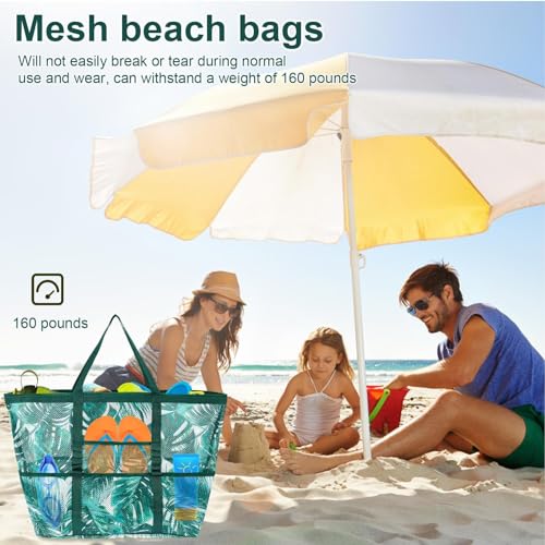Portable Beach Bag - Dependable Vacation Travel Beach Bag, Large Capacity Mesh Tote Bag | Lightweight Travel Storage Pouch, Multifunctional Strong Beach Mesh Bag for Beach, Shopping, Vacation3