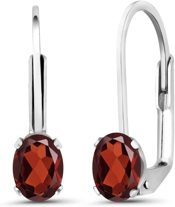 Gem Stone King Drop Dangle Leverback Earrings For Women | 925 Sterling Silver | Oval 6X4MM | Gemstone Birthstone | Fine Jewelry Gifts for Her Mom Women Wife