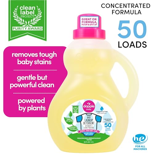 Dapple Baby - Laundry Detergent, Fragrance Free - 50 fl oz (Pack of 2) by Dapple - Used condition - Image 2