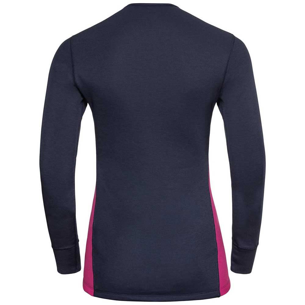 Odlo Damen Funktionsunterwäsche Set Active WARM ECO, Dark Sapphire - Beetroot Purple, XS
