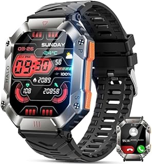 Xeletu Smartwatch Herren mit Telefonfunktion, 2,0" Touchscreen Uhren 30+ Tage Batterie, 100+ Sportmodi Fitnessuhr IP68 wasserdicht, 24H Gesundheits-Screening, Militär Smartwatch für Android iOS