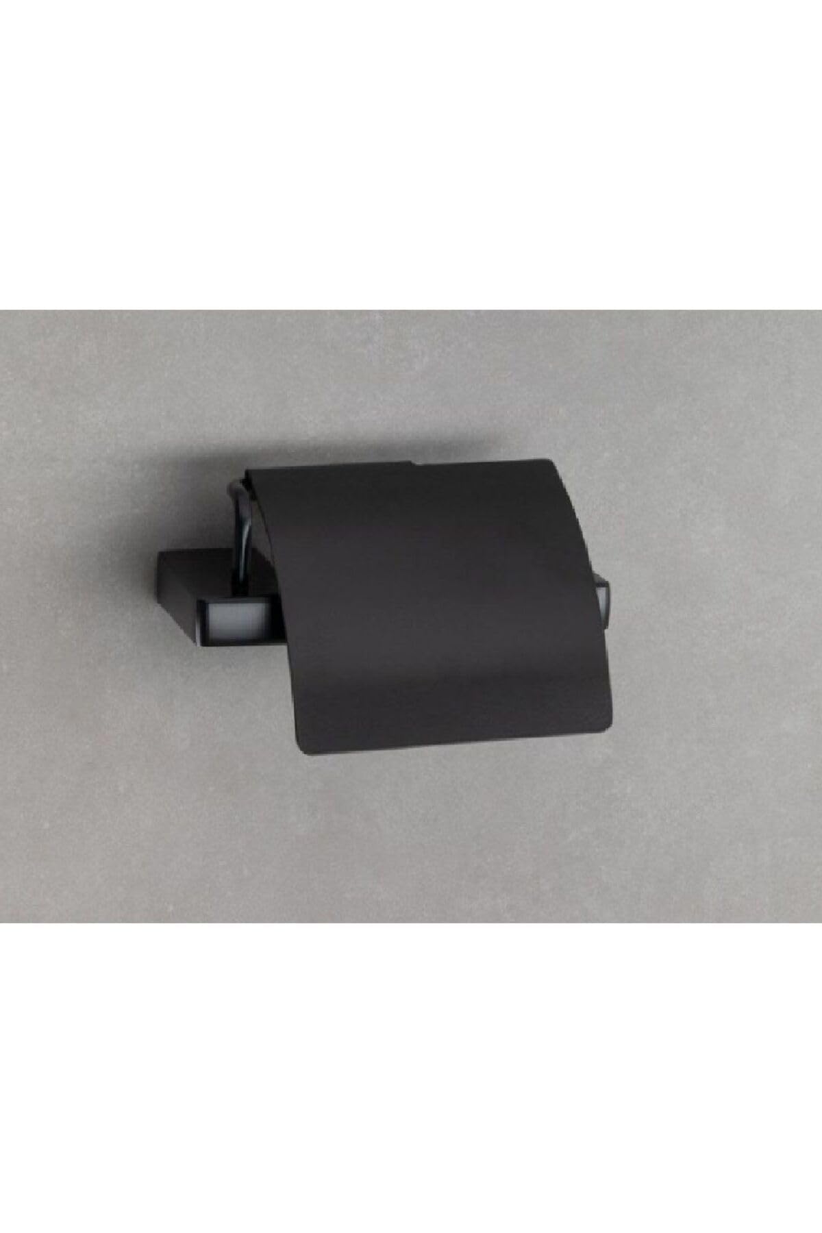 System Flat Kapaklı Tuvalet Kağıtlığı Siyah Renk 90X95X151 Mm