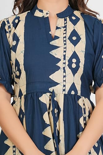 Image of Kuruti B Sheets Women's Cotton Floral Printed Regular Fit Anarkali Kurta for Women