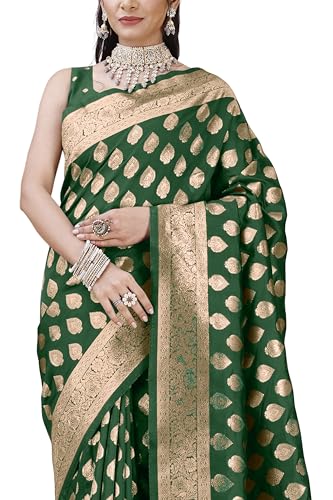 Image of MIRCHI FASHION Women Saree | Banarasi Silk Woven Design Daily Regular Use Sari with Blouse