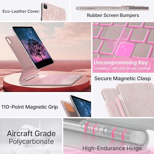 Funda con teclado Edge para iPad Air 13 M2 y Pro 12.9 con trackpad typecase 4