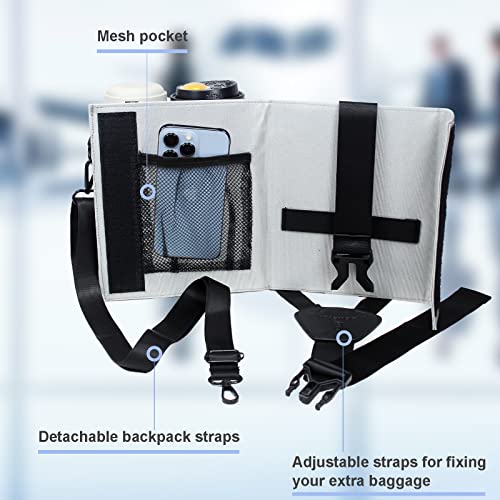 Luggage Travel Cup Holder with Luggage Straps Free Hand Drink Caddy Beverage Holder Travel Accessories Gift for Flight Attendants Businessmen Travelers Fits Roll on Suitcase Handles Light Grey4